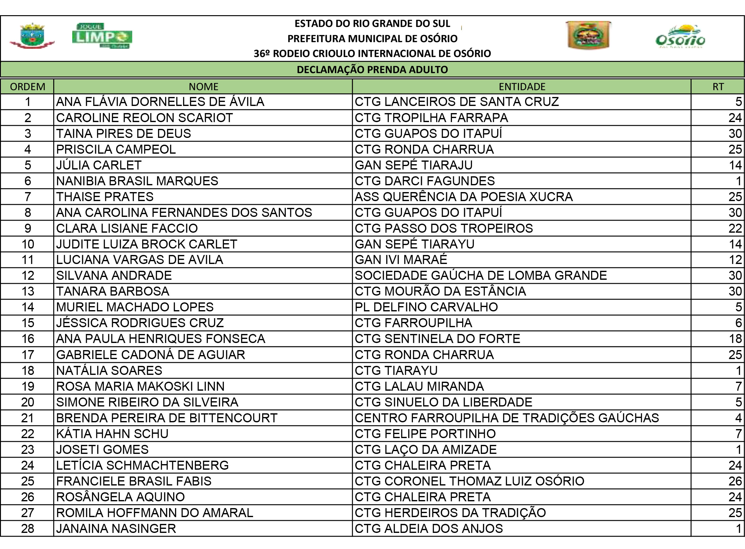 DECLAMAÇÃO PRENDA ADULTA